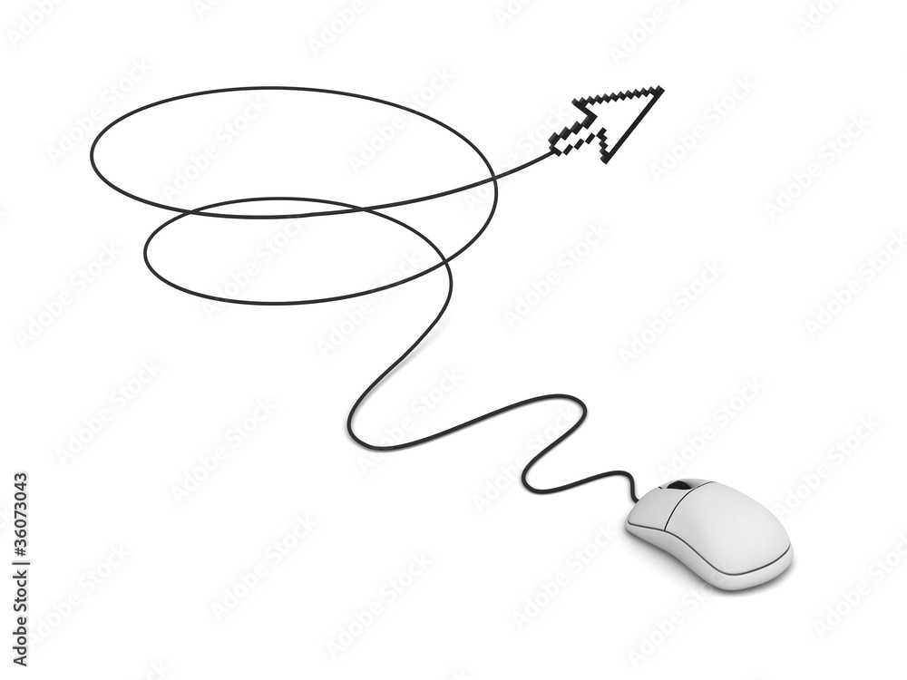 Aufkleber Computer mouse and arrow cursor