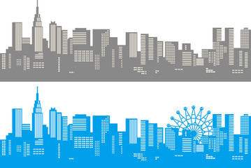 Fototapeta premium 街並 シルエット