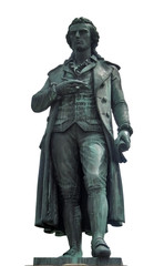 Fototapeta na wymiar statue of Friedrich Schiller in white back
