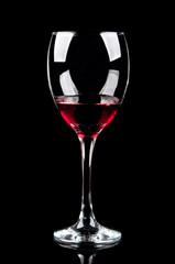 glass with red wine
