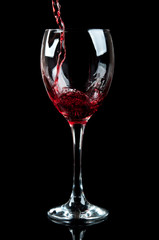 wine poured into a glass