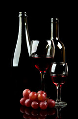 glass and bottle of wine