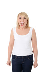 Fototapeta premium Pretty caucasian women screaming.