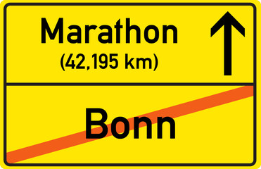 Schild Marathon Bonn