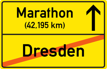 Schild Marathon Dresden