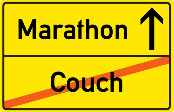 Schild Marathon