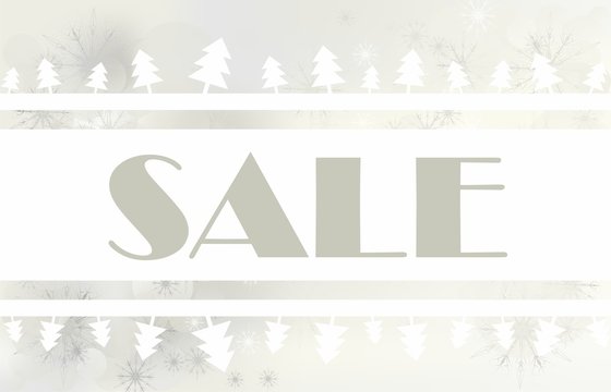 sale with abstract christmas tree