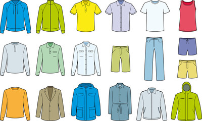 Men's clothes isolated - Vector
