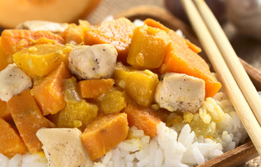 Chicken, pumpkin and sweet potato curry