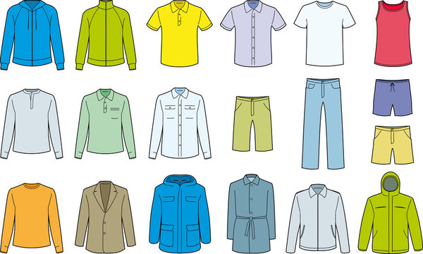 Men's clothes isolated - Vector