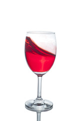 Fototapeta na wymiar Red wine glass isolated on white background