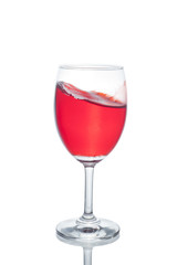Red wine glass isolated on white background