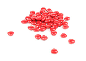 Red Pills Isolated on White Background