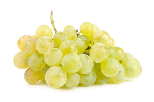 White Grapes Isolated on White Background