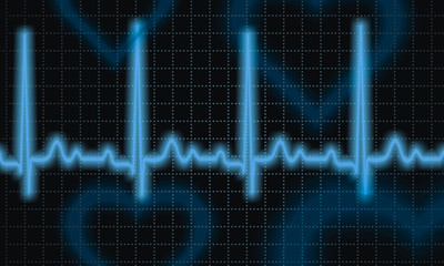 Abstract illustration on the heart, the electrocardiogram, cardi