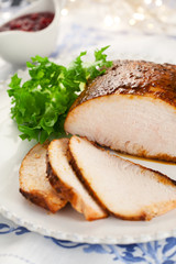 Turkey breast with cranberry sauce