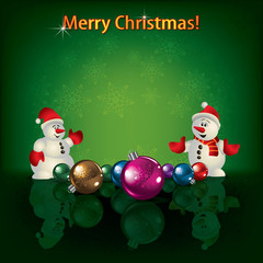 Christmas decorations and snowmen