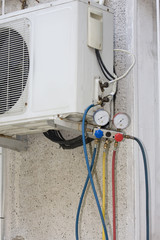 testing A residential central air conditioning unit