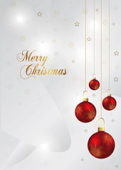 elegant christmas background with red and gold christmas ball