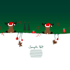 Card 2 Christmas Reindeers & Symbols