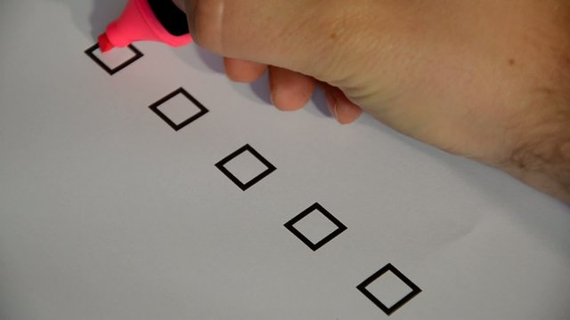 Checkliste Abhaken