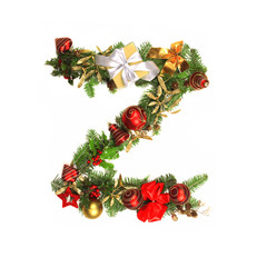 Fototapeta na wymiar Christmas alphabet letter Z