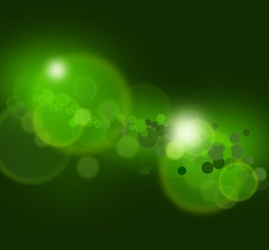 Grüne Kreise und Lichtpunkte - Hintergrund