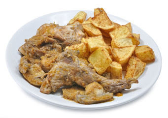 Guiso de conejo con patatas.