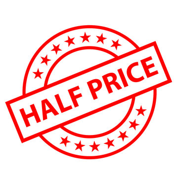 "HALF PRICE" Marketing Stamp (special offer red ink tag savings)