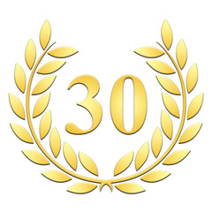 Lauriers 30 ans or en relief