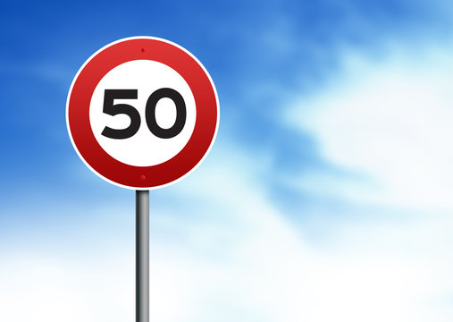50kmh speed limit road sign
