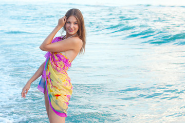 Young girl on the sea