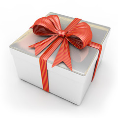 Gift with red ribbon