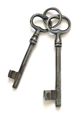 llaves antiguas sobre un fondo blanco