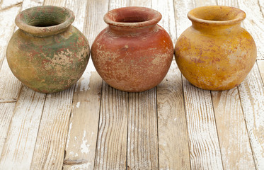 rustic clay pots