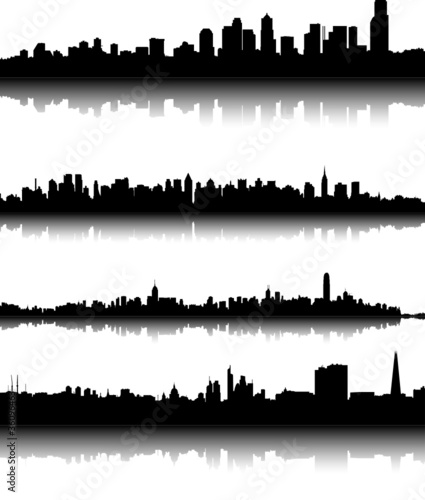 "Town silhouettes" Stock image and royalty-free vector files on Fotolia