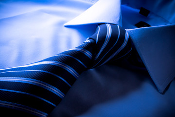 Tie cast shadows on the shirt tied knot