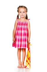 little girl with the package