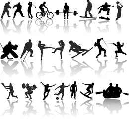 Silhouette of sport people