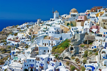 Santorini - view of Oia town