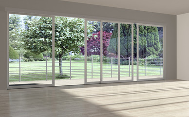 Fototapeta premium Interno vuoto con finestre