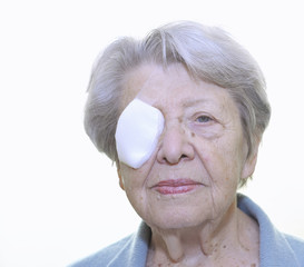 Senior Woman after Eye Surgery
