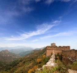Fototapeta na wymiar the great wall of china in autumn