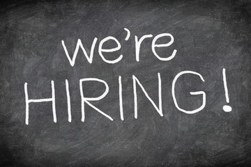 Hiring sign blackboard