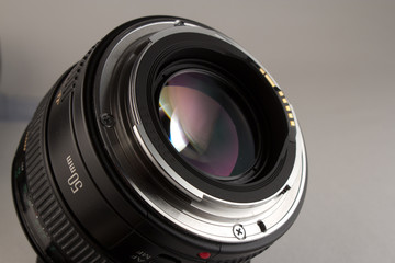 Camera lens close-up