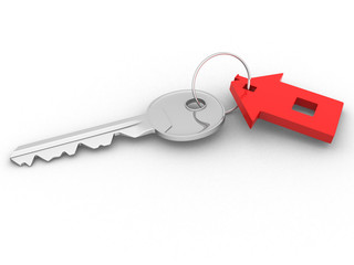 Key of dream house isolated on white