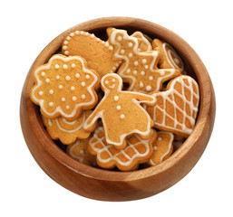 christmas gingerbread on white background