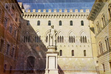 Obraz premium Piazza Salimbeni, Siena