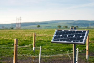 Solar energy panel with electric fence