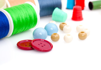 buttons,  thread and thimble